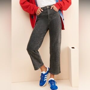 PISTOLA Cassie Super High Rise Crop Straight Jean size 28 dark gray/washed black